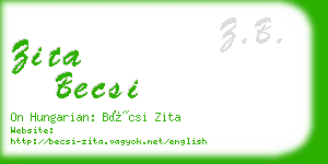 zita becsi business card